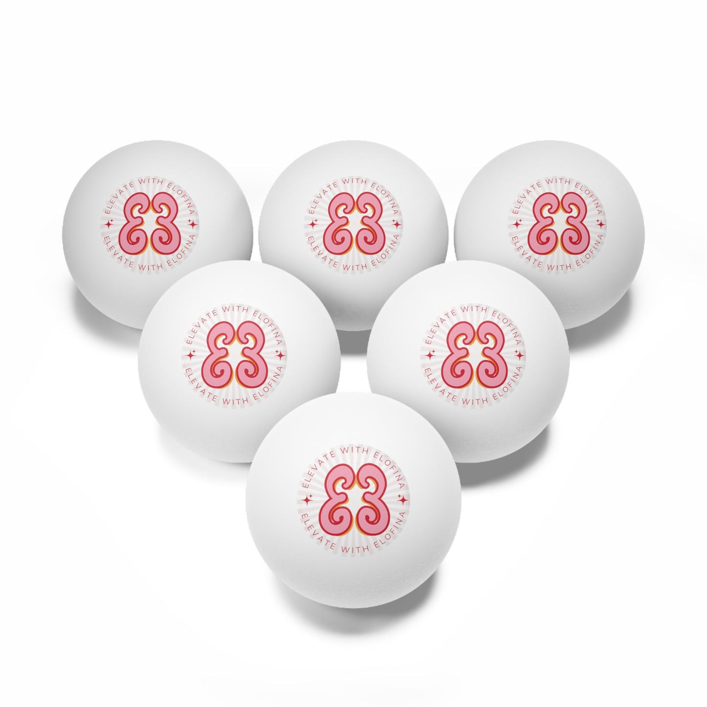 Ping Pong Balls — 'Elevate with Elofina' Logo Set (6-Pack)