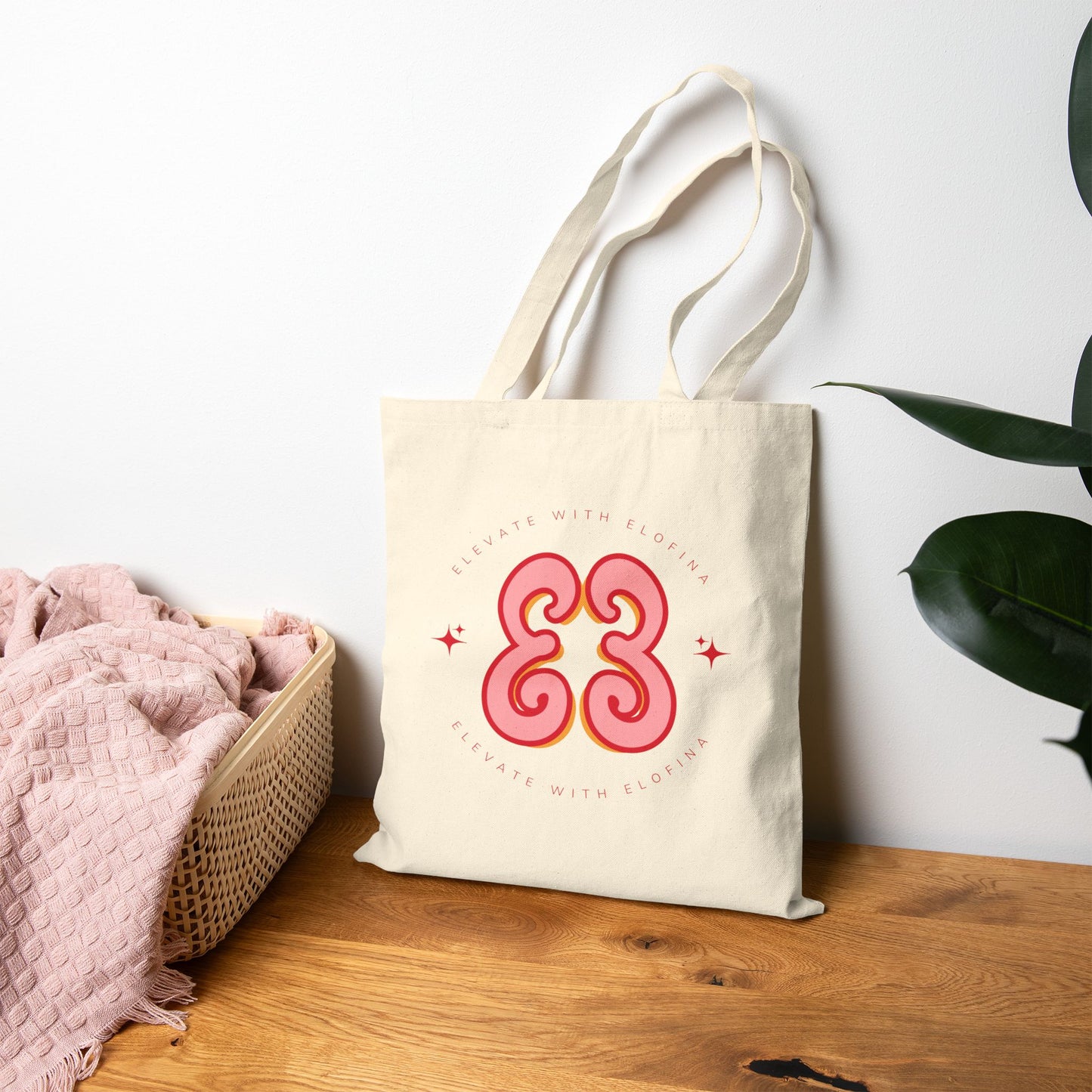 Retro “Going Out” Cotton Canvas Tote — Cute Pink 70s-Inspired Shopper Bag