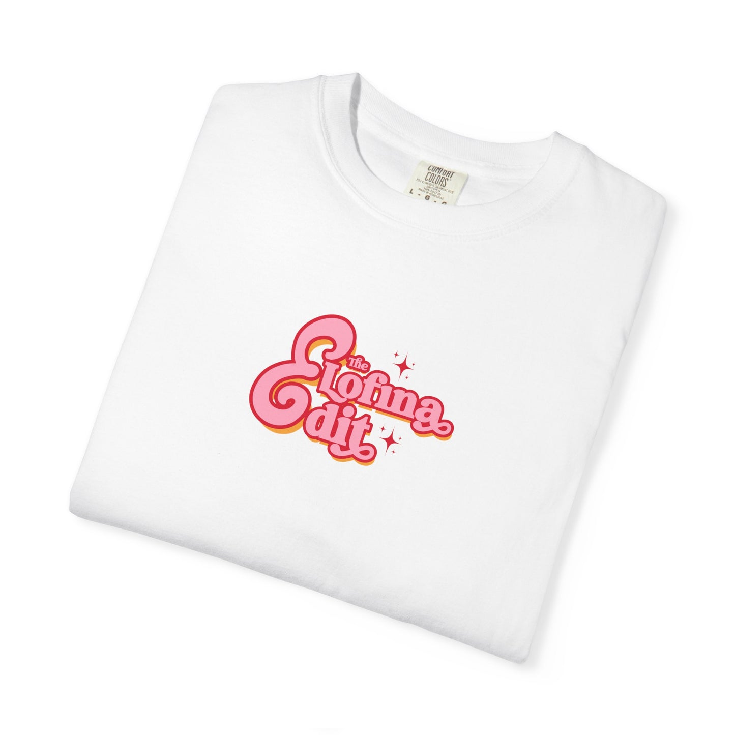 White cotton graphic T-shirt with colorful “The Long DiTz” print