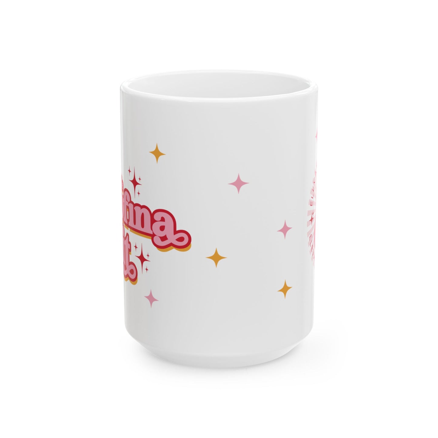 Elofina Edit Ceramic Mug – Retro Pink Sparkle Design (11oz, 15oz)