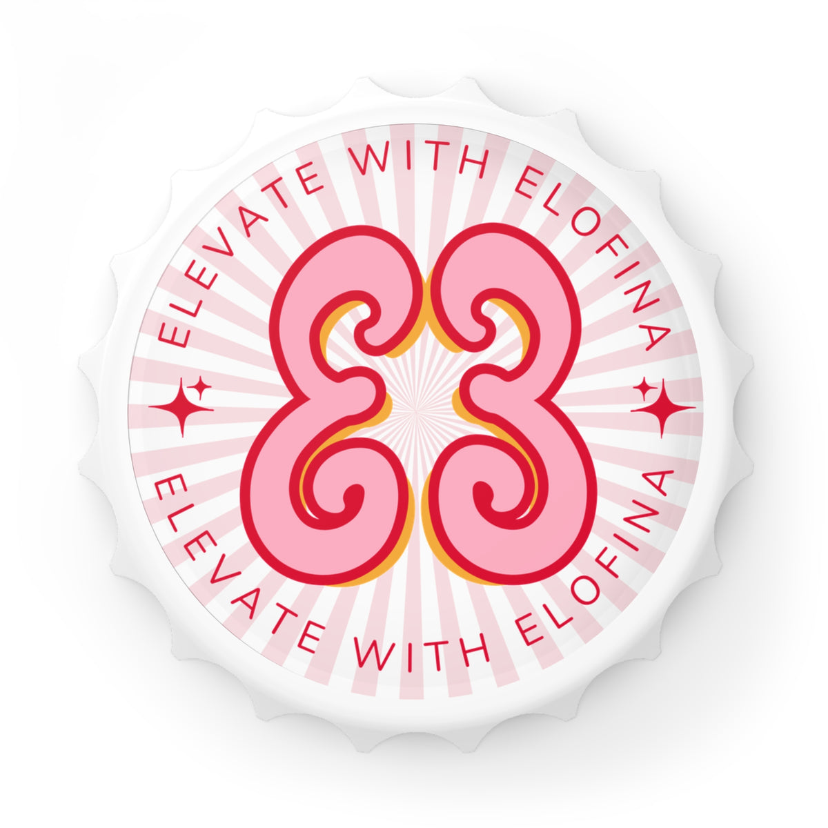 Bottle Opener — "Elevate With Elofina" Pink Retro Logo Bottle Opener