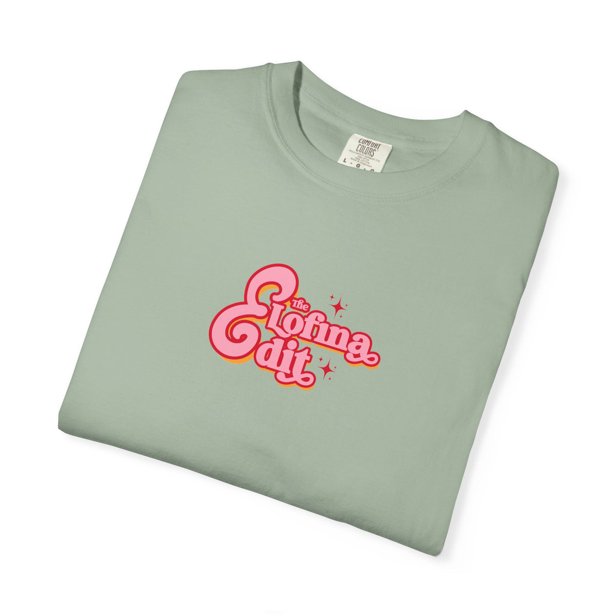 Mint green graphic T-shirt in soft cotton blend, The Lofina ditz design