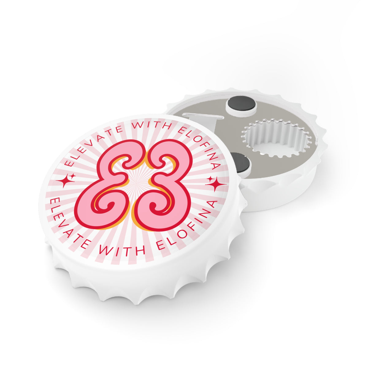 Bottle Opener — "Elevate With Elofina" Pink Retro Logo Bottle Opener
