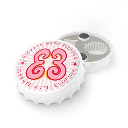 Bottle Opener — "Elevate With Elofina" Pink Retro Logo Bottle Opener