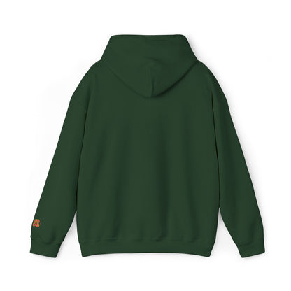 Green hoodie sweatshirt with adjustable hood, soft cotton blend fabric