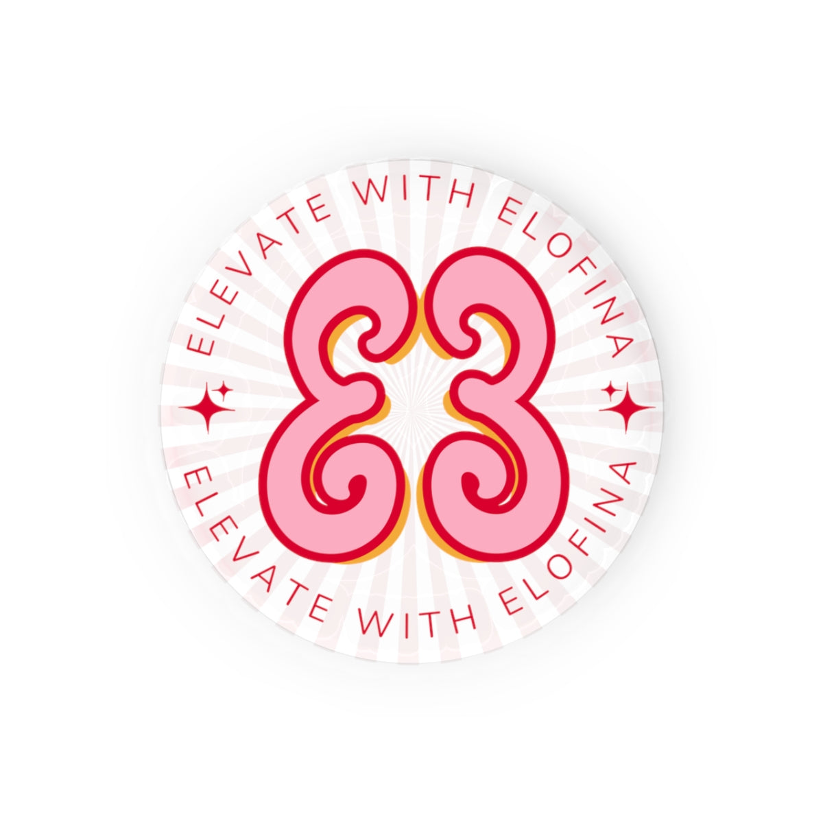 Pink 8 inclover patch featuring elegant 3D heart-and-starfish swirl design
