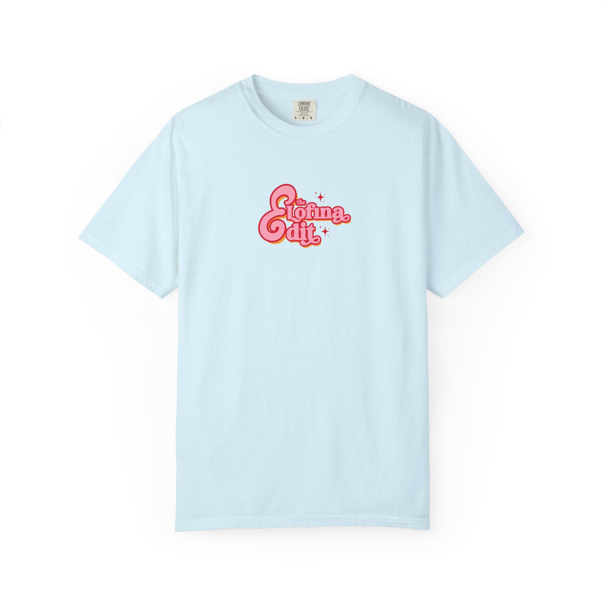 Light blue t-shirt in soft cotton with The Sofia Ditab graphic logo front print