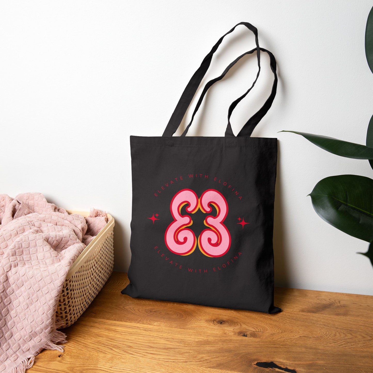 Retro “Going Out” Cotton Canvas Tote — Cute Pink 70s-Inspired Shopper Bag