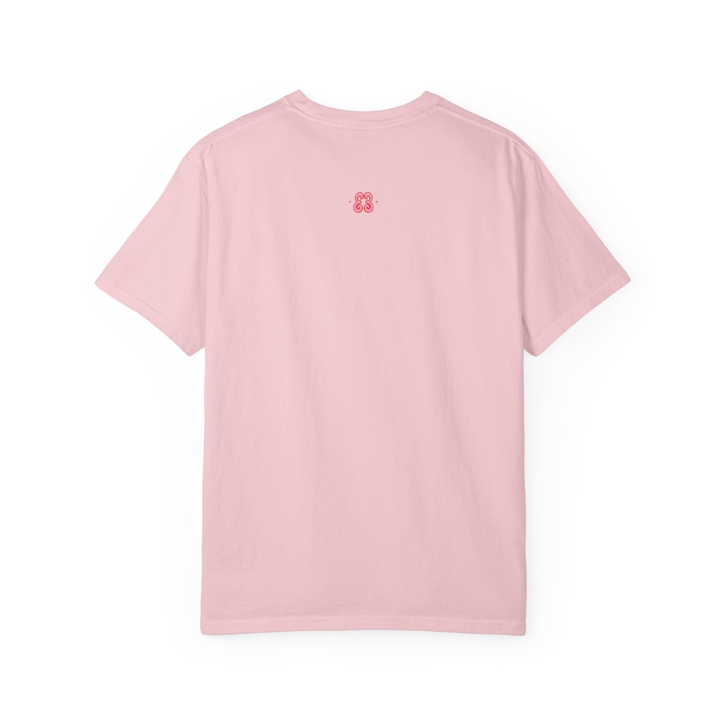 Pink short-sleeve t-shirt in cotton jersey with small embroidered E3 logo