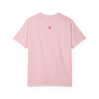 Pink short-sleeve t-shirt in cotton jersey with small embroidered E3 logo