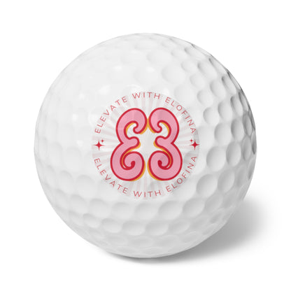 Golf Balls, 6pcs - Elevate with Elofina Butterfly Logo